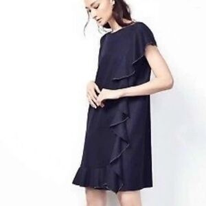 Fabiana fillipi wool cashmere blend dress. navy blue